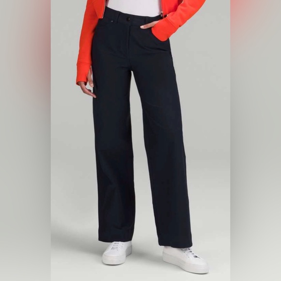 Lululemon Women’s City Sleek 5 Pocket Wide-Leg Full Length Pants Black size 25 - Picture 1 of 8
